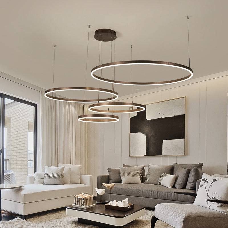 Cafe Brown Crown LED Chandelier
